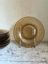 Vintage asietter ~ røgfarvet glas