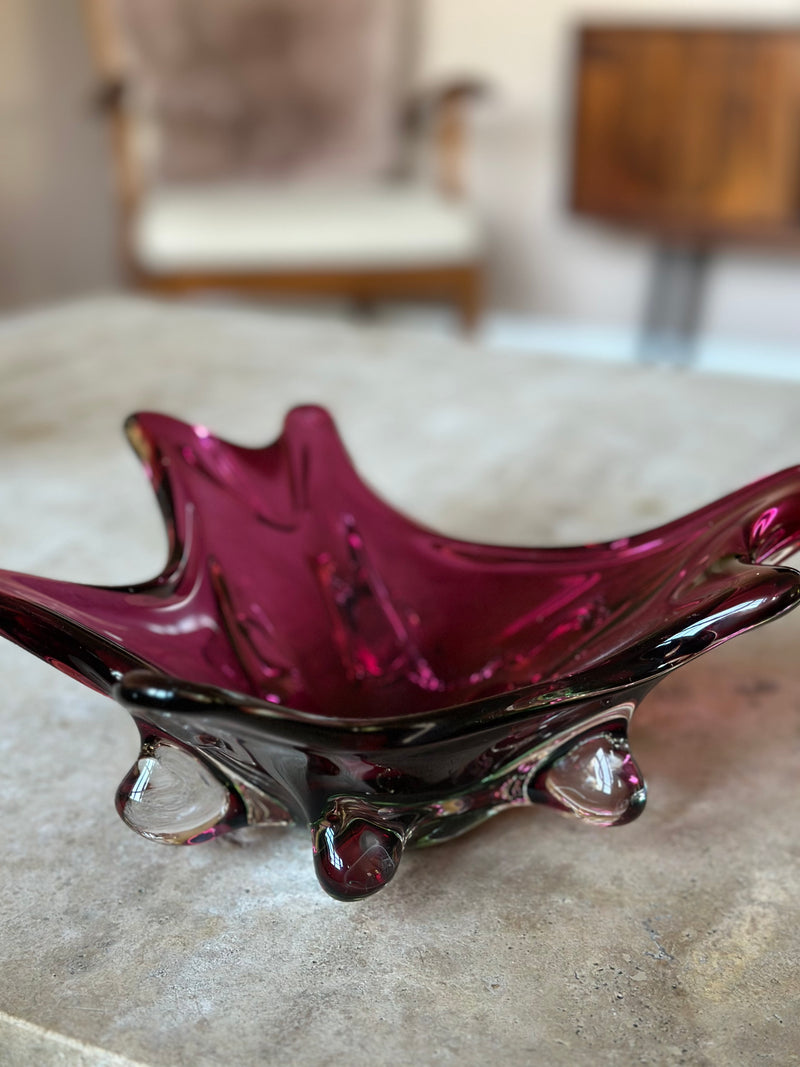 Murano-rød glasskå