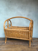 Vintage magasinholder i flet/rattan