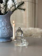 Lysestage i glas ~Julemand